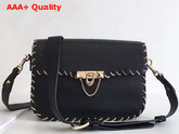 Valentino Demilune Shoulder Bag in Black Grain Calfskin Leather Replica