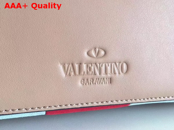 Valentino Demilune Small Double Handle Bag Pink Suede and Smooth Calfskin Replica