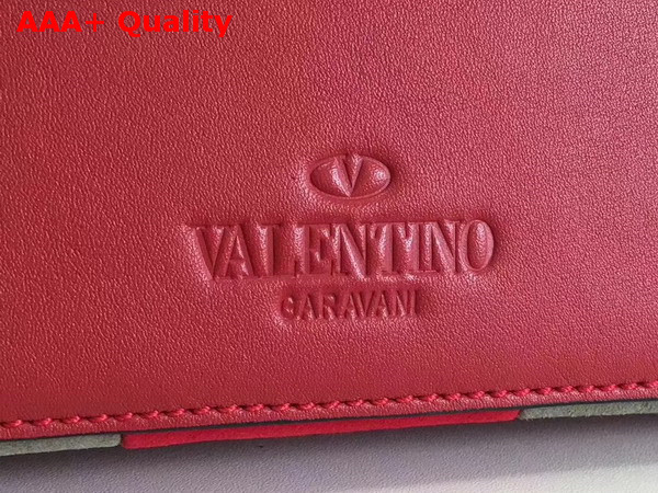 Valentino Demilune Small Double Handle Bag Ruby Suede and Smooth Calfskin Replica