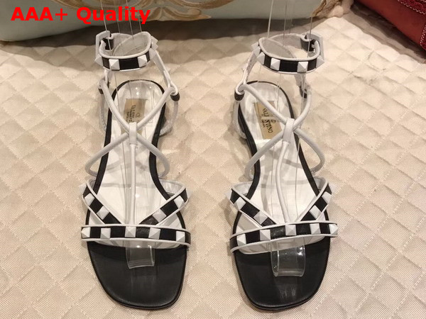 Valentino Free Rockstud Sandal in Black Calfskin Leather Replica