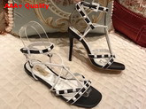 Valentino Free Rockstud Sandal in Black Calfskin Leather Replica