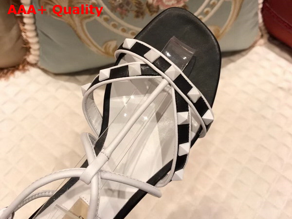 Valentino Free Rockstud Sandal in Black Calfskin Leather Replica