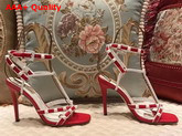 Valentino Free Rockstud Sandal in Red Calfskin Leather Replica