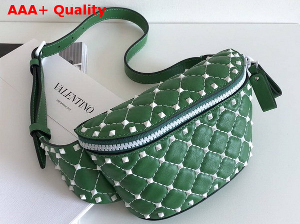 Valentino Free Rockstud Spike Belt Bag in Green Soft Lambskin Leather Replica