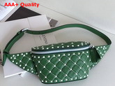 Valentino Free Rockstud Spike Belt Bag in Green Soft Lambskin Leather Replica