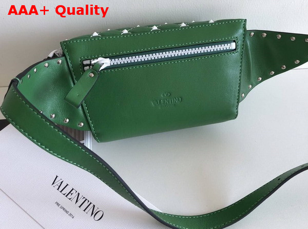 Valentino Free Rockstud Spike Belt Bag in Green Soft Lambskin Leather Replica