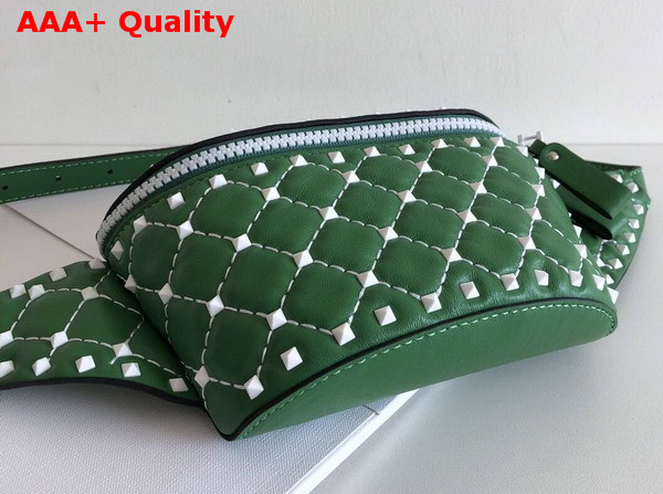 Valentino Free Rockstud Spike Belt Bag in Green Soft Lambskin Leather Replica