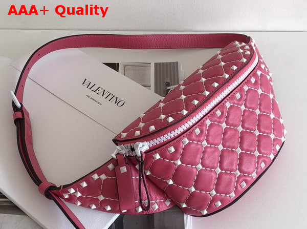 Valentino Free Rockstud Spike Belt Bag in Pink Soft Lambskin Leather Replica