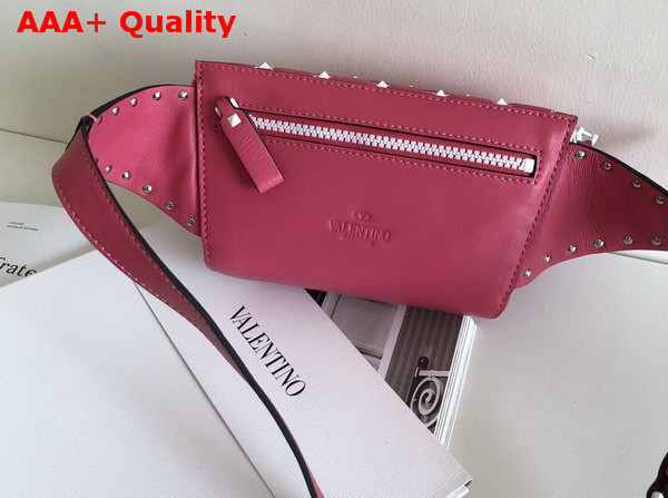 Valentino Free Rockstud Spike Belt Bag in Pink Soft Lambskin Leather Replica