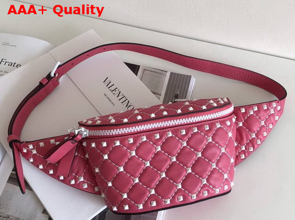 Valentino Free Rockstud Spike Belt Bag in Pink Soft Lambskin Leather Replica