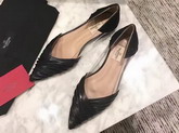 Valentino Garavani Ballerina in Draped Goatskin Leather Black For Sale