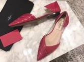 Valentino Garavani Ballerina in Red Draped Goatskin Leather For Sale