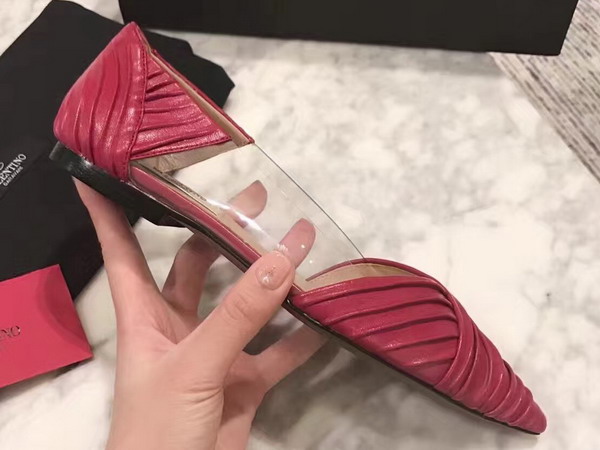 Valentino Garavani Ballerina in Red Draped Goatskin Leather For Sale