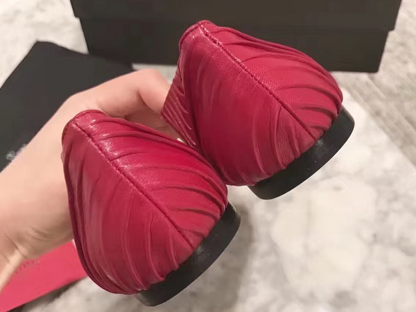 Valentino Garavani Ballerina in Red Draped Goatskin Leather For Sale