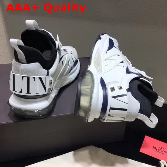 Valentino Garavani Bounce Low Top Sneaker in White Calfskin with VLTN Logo Replica