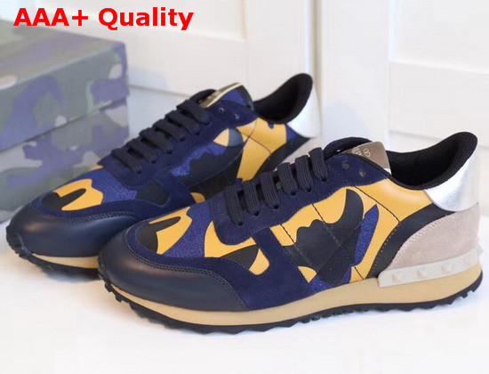 Valentino Garavani Camouflage Sneaker in Blue Replica