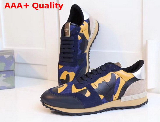 Valentino Garavani Camouflage Sneaker in Blue Replica