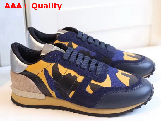 Valentino Garavani Camouflage Sneaker in Blue Replica