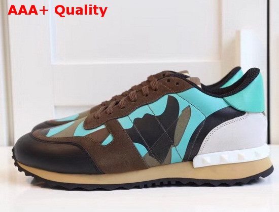 Valentino Garavani Camouflage Sneaker in Turquoise Replica