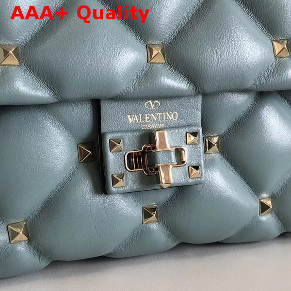 Valentino Garavani Candystud Top Handle Bag in Light Blue Soft Lambskin Leather Replica