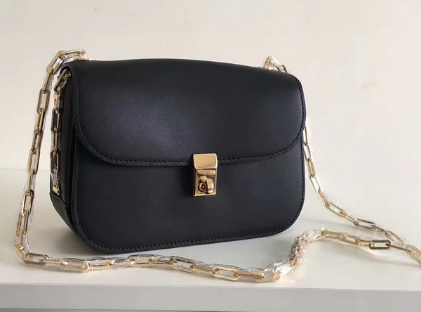 Valentino Garavani Chain Cross Body Bag in Black Calfskin For Sale