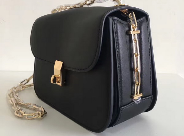 Valentino Garavani Chain Cross Body Bag in Black Calfskin For Sale