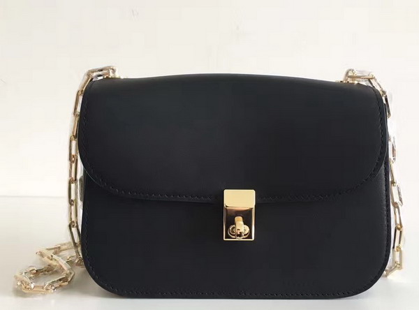 Valentino Garavani Chain Cross Body Bag in Black Calfskin For Sale