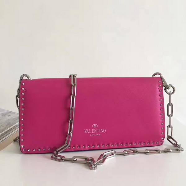 Valentino Garavani Chain Cross Body Bag in Calfskin Fuchsia For Sale