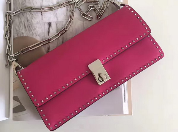 Valentino Garavani Chain Cross Body Bag in Calfskin Fuchsia For Sale