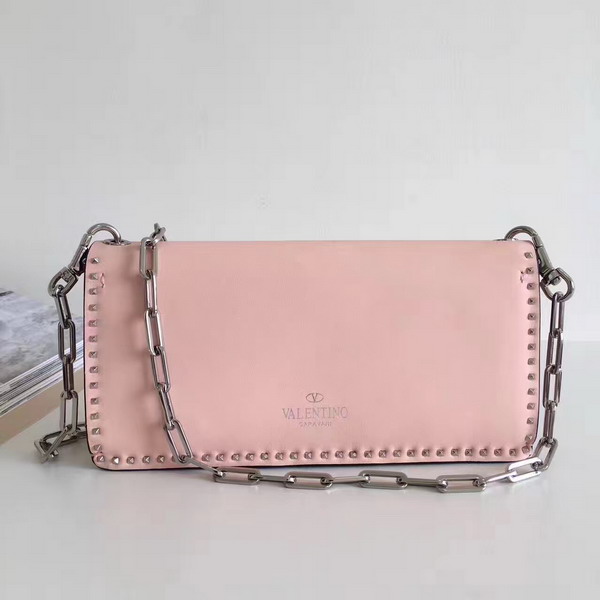 Valentino Garavani Chain Cross Body Bag in Calfskin Pink For Sale