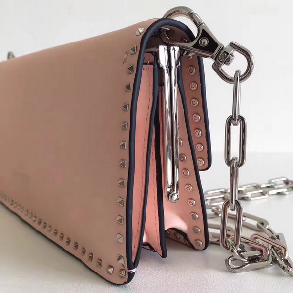 Valentino Garavani Chain Cross Body Bag in Calfskin Pink For Sale