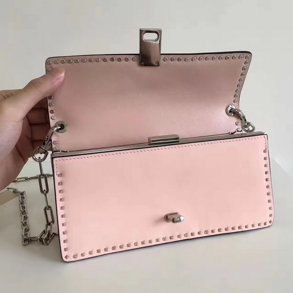 Valentino Garavani Chain Cross Body Bag in Calfskin Pink For Sale