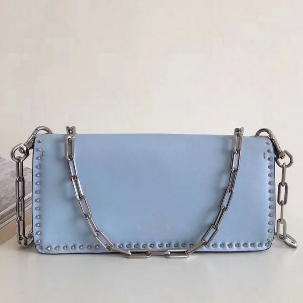 Valentino Garavani Chain Cross Body Bag in Calfskin Slate For Sale