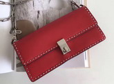 Valentino Garavani Chain Cross Body Bag in Calfskin Valentino Red For Sale