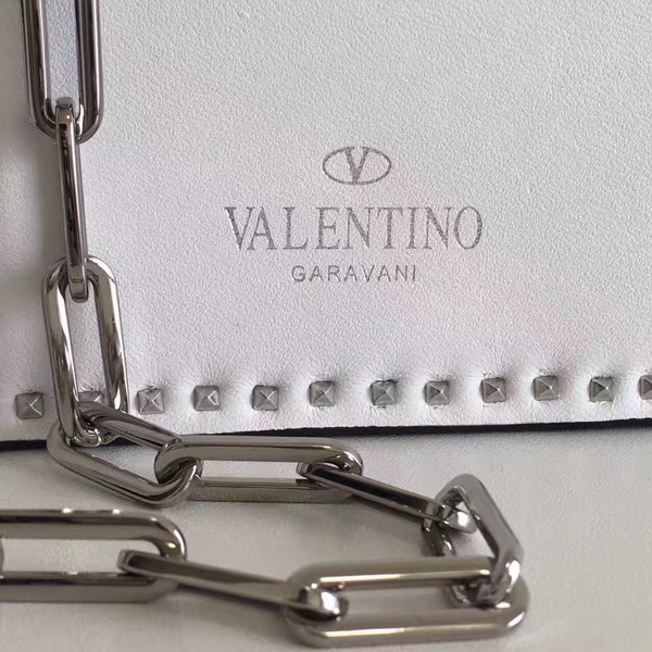 Valentino Garavani Chain Cross Body Bag in Calfskin White For Sale