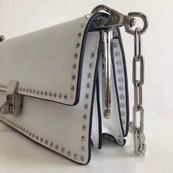 Valentino Garavani Chain Cross Body Bag in Calfskin White For Sale