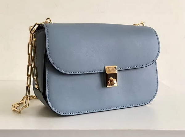 Valentino Garavani Chain Cross Body Bag in Light Blue Calfskin For Sale