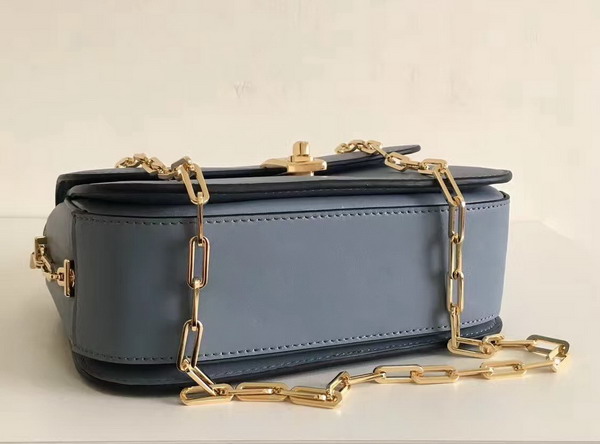 Valentino Garavani Chain Cross Body Bag in Light Blue Calfskin For Sale