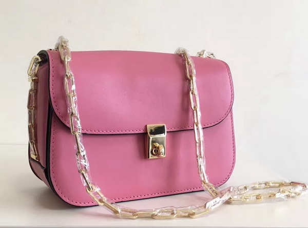 Valentino Garavani Chain Cross Body Bag in Pink Calfskin For Sale