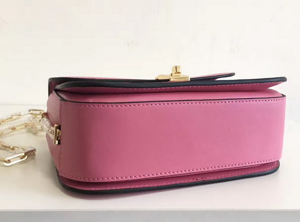 Valentino Garavani Chain Cross Body Bag in Pink Calfskin For Sale