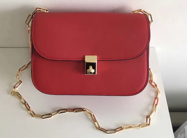 Valentino Garavani Chain Cross Body Bag in Red Calfskin For Sale