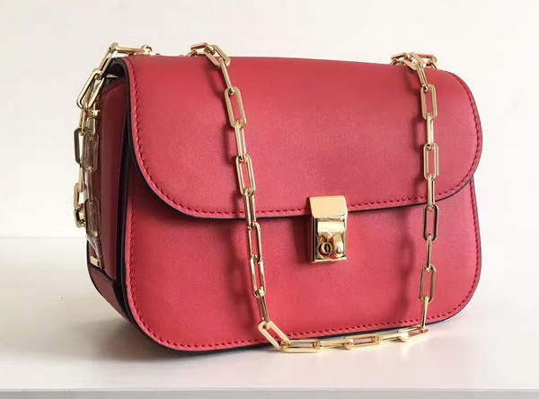 Valentino Garavani Chain Cross Body Bag in Red Calfskin For Sale