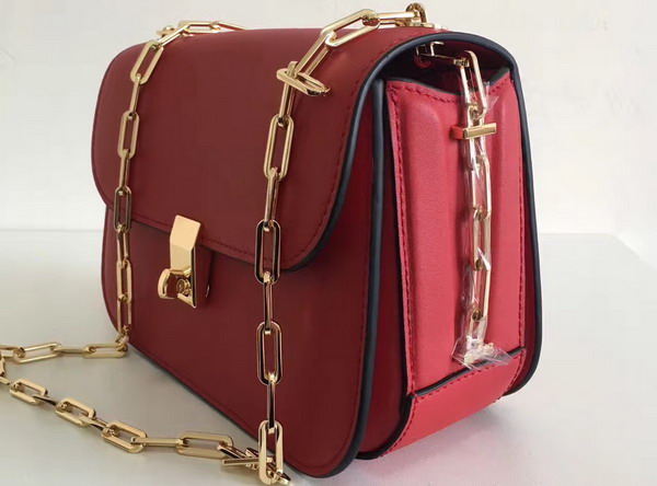 Valentino Garavani Chain Cross Body Bag in Red Calfskin For Sale