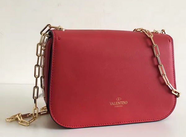 Valentino Garavani Chain Cross Body Bag in Red Calfskin For Sale