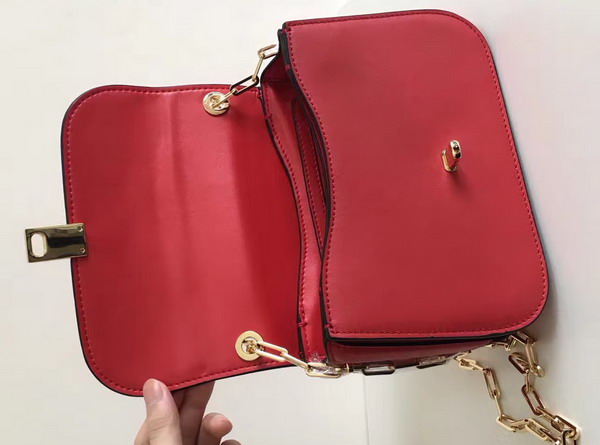 Valentino Garavani Chain Cross Body Bag in Red Calfskin For Sale