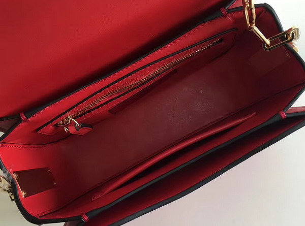 Valentino Garavani Chain Cross Body Bag in Red Calfskin For Sale