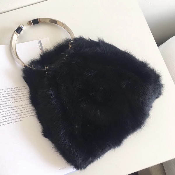 Valentino Garavani Clutch in Mink Fur Black For Sale