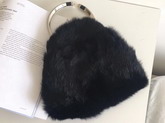 Valentino Garavani Clutch in Mink Fur Black For Sale