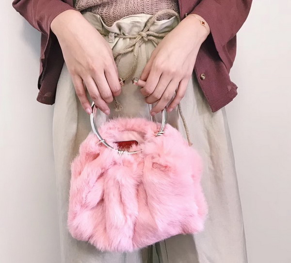 Valentino Garavani Clutch in Mink Fur Pink For Sale