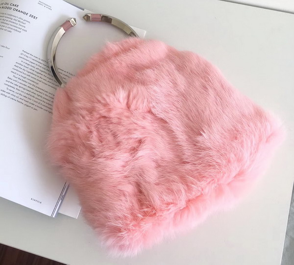 Valentino Garavani Clutch in Mink Fur Pink For Sale